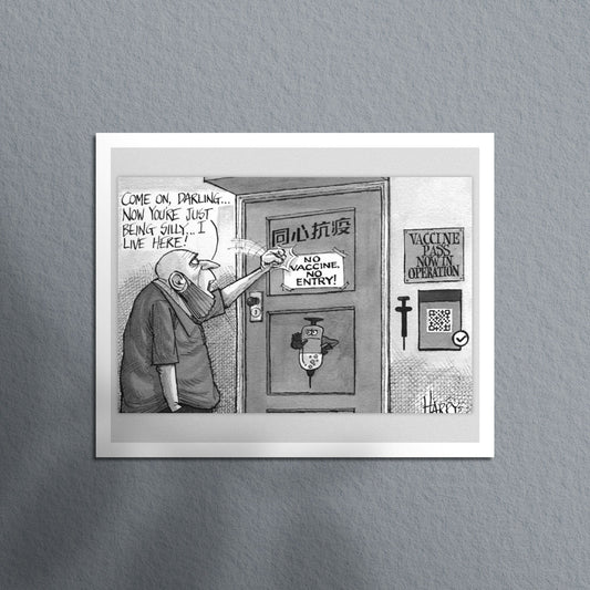 Harry's View Cartoon Custom Reprints